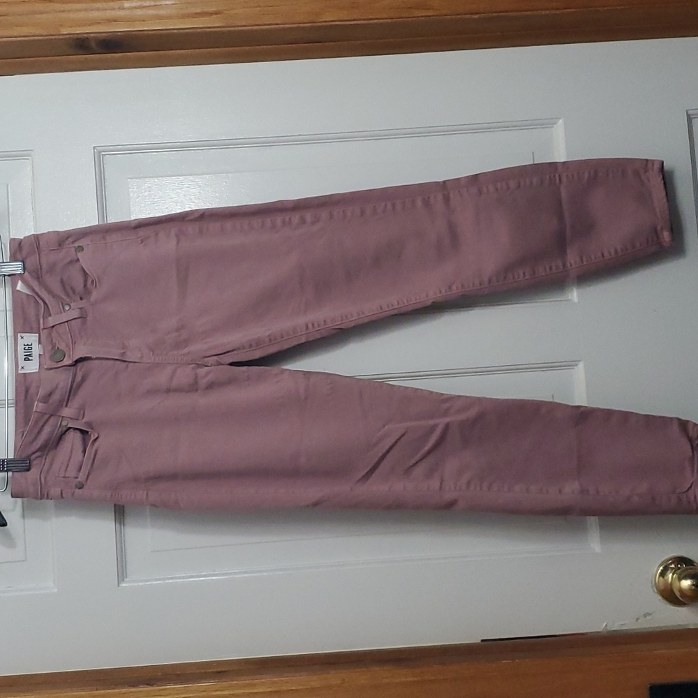 Paige Verdugo Crop Mauve Skinny Jeans Size 27
